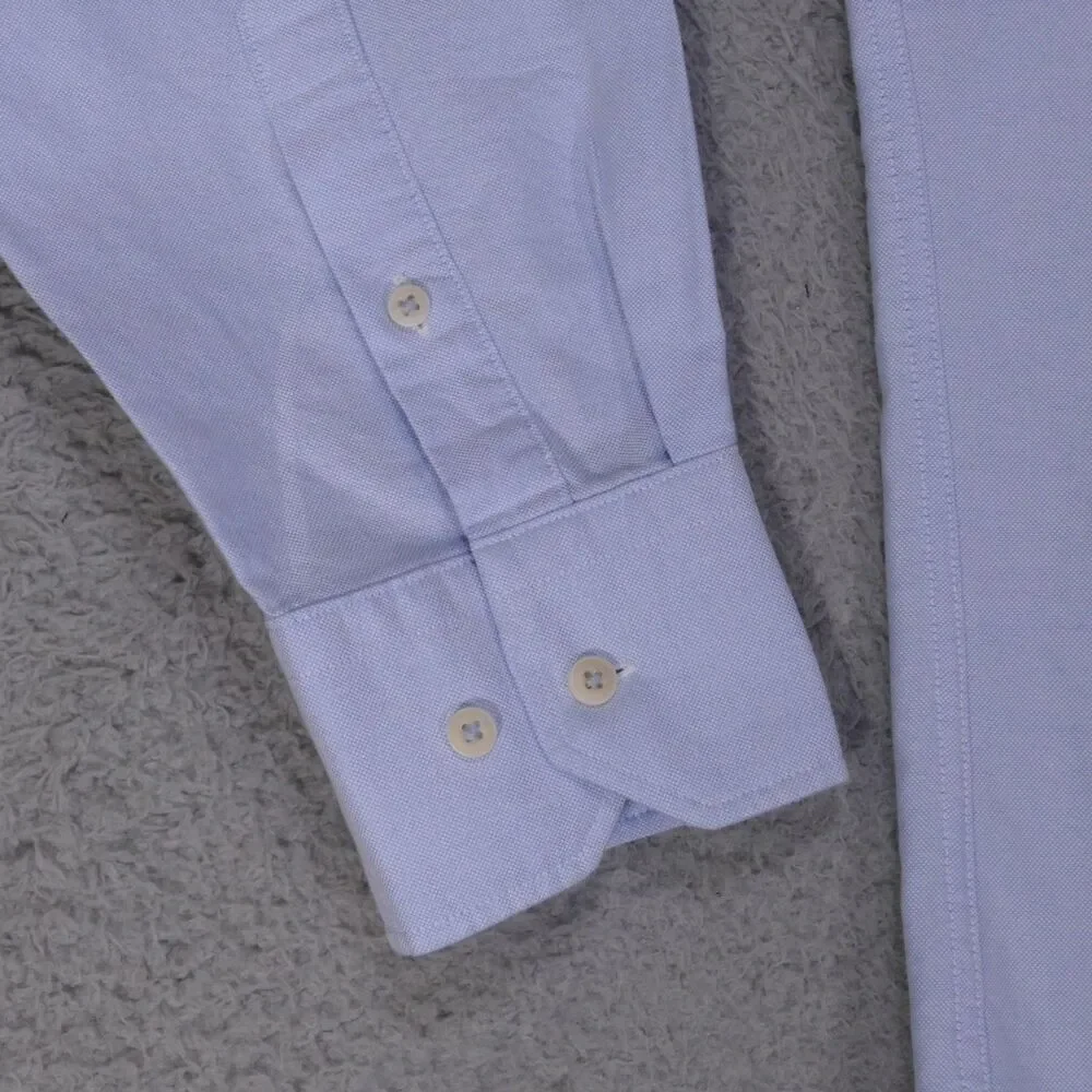 David Donahue Shirt Mens Large Blue Oxford Button Down Long Sleeve